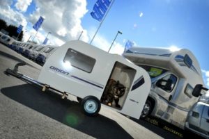 Bailey's purpose built car Orion cat caravan