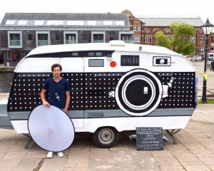 Brendan Barry and his Caravan Cam with a built in developing studio