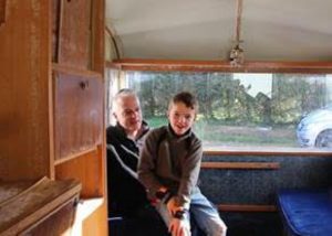 Lee Davey and his son Charlie in the 1976 Bailey Maestro they refurbished for the Bank Holiday adventure