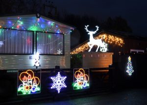 Some of the Christmas lights at Oxon Hall Touring Park and Oxon Pool Holiday Home Park in Shrewsbury last year