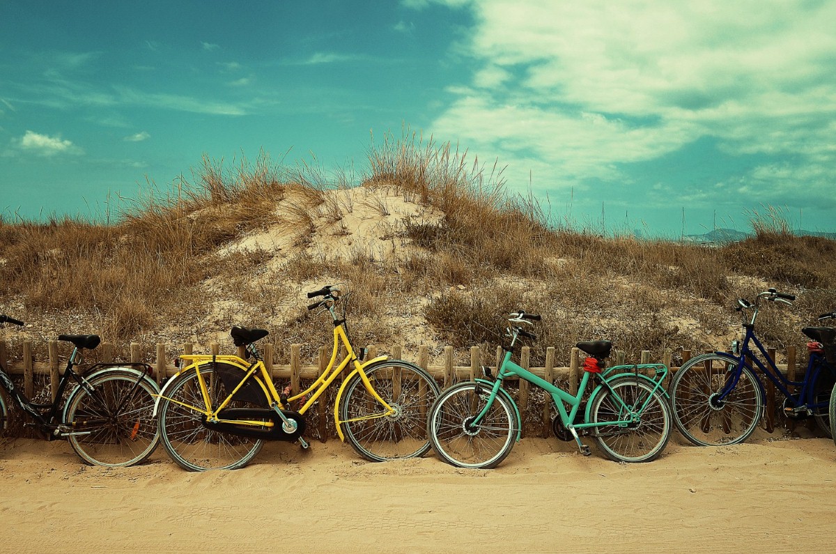 Bikes on the beach