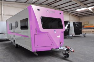 This pink Stealth Caravan (pictured) could become an addition to Katie's collection of vehicles