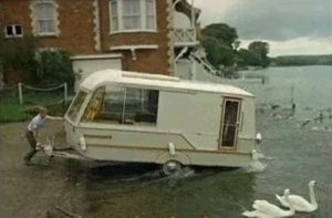 Is it a boat? Is it a caravan? Well, it just happens to be both...