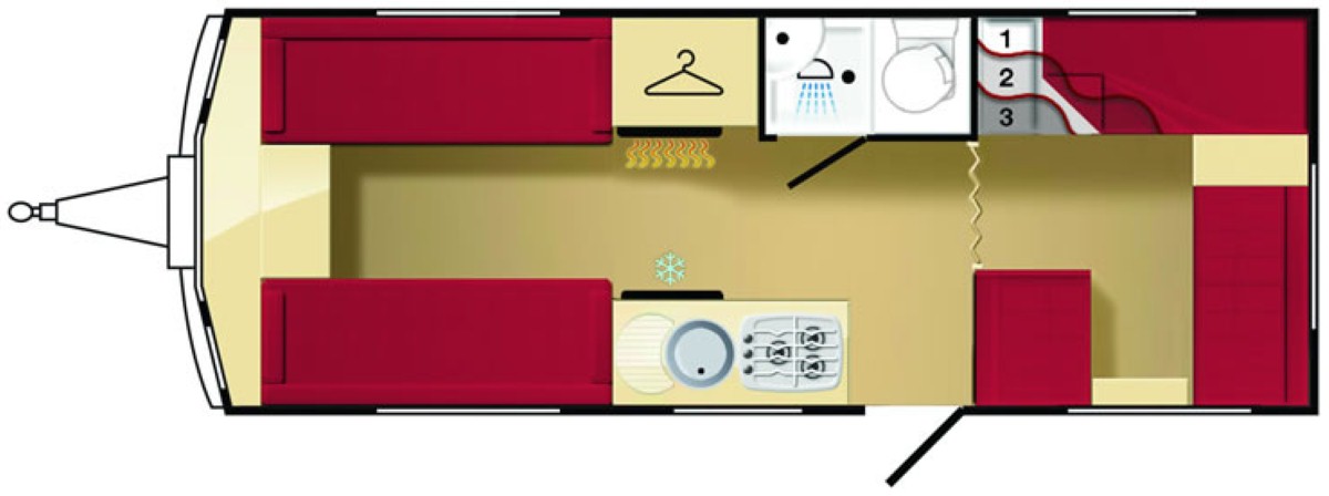 Elddis Avante 556 caravan layout