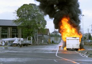 The smoke from caravan fires can lead to road closures