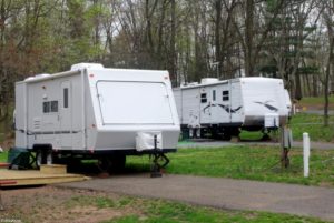 A motorist was spotted attempting to tow a 40-foot American style caravan such as these (pictured)