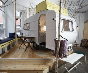 This unique venue uses touring caravans in place of traditional hotel rooms