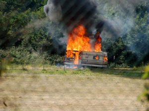 Caravan fires can spread very quickly