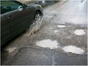 The dreaded potholes are already starting to develop