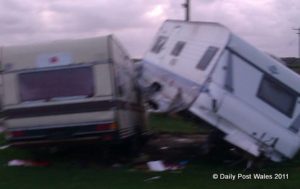 The storm caused great damage to the caravan park