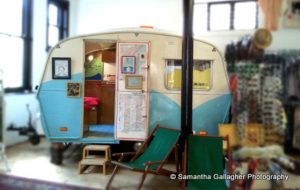 The Caribou Caravan features vintage magazines and various arts and crafts