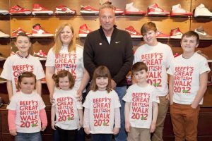 Sir Ian Botham (centre) is raising money for Leukaemia & Lymphoma Research