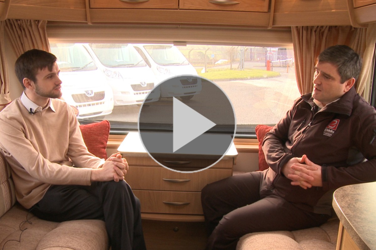 Richard Whitehead [right] of Elddis explains how the Xplore maintains its extensive storage space