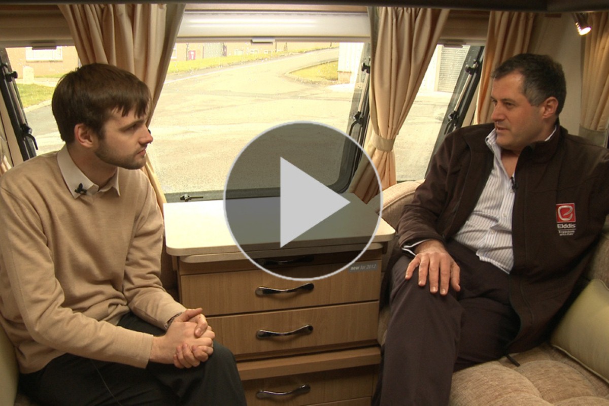 Rob Quine [right], managing director at Elddis, discusses the 2012 Crusader