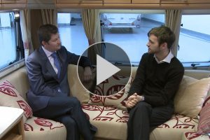 Simon Howard of Bailey caravans (left) explains the delivery and servicing procedure on the Bailey Retreat