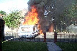 Caravan fires in built-up areas can prove very dangerous
