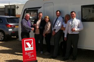 Grantham Caravans handed over the keys to their first Venus caravan