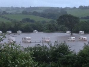 The Riverside Caravan Park had to be evacuated after hours of torrential rain