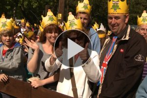 The World Record attempt included thousands of campers in paper crowns
