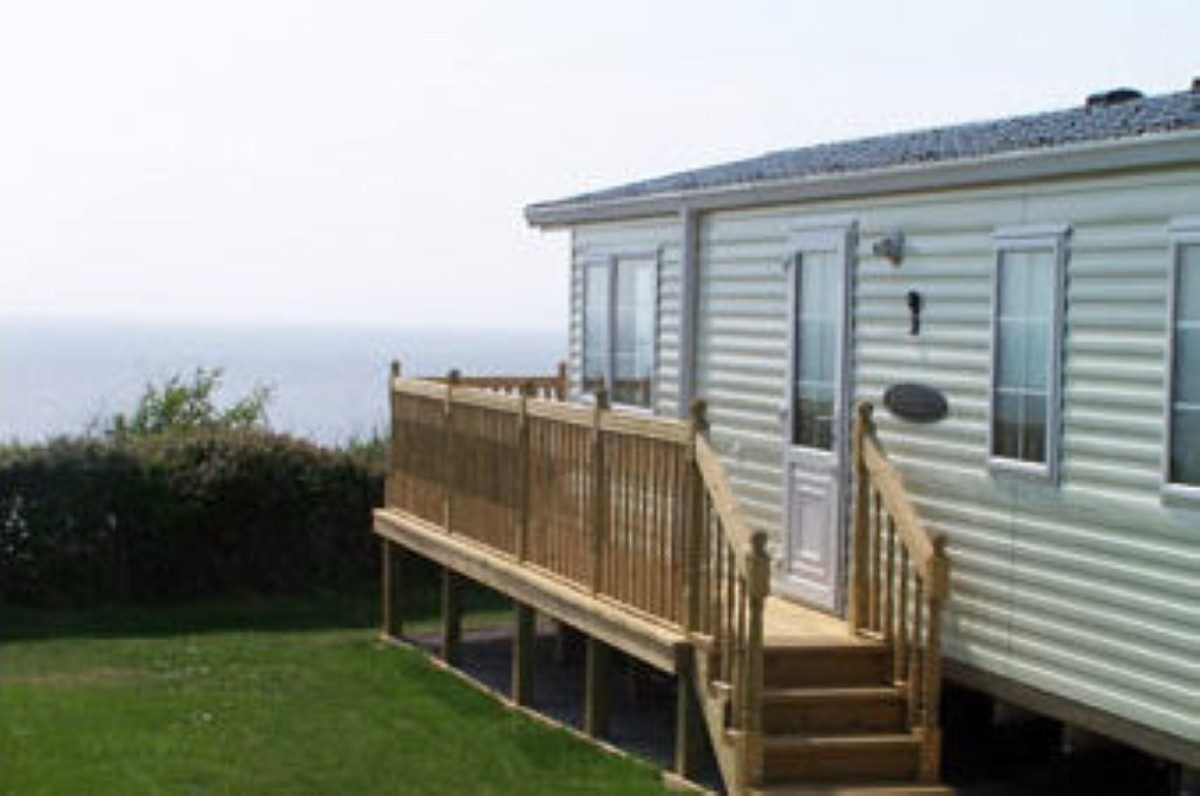 The caravan in sited on a park in the Vale of Glamorgan