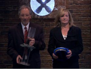 Anne and Keith Proctor demonstrate their product to the Dragons