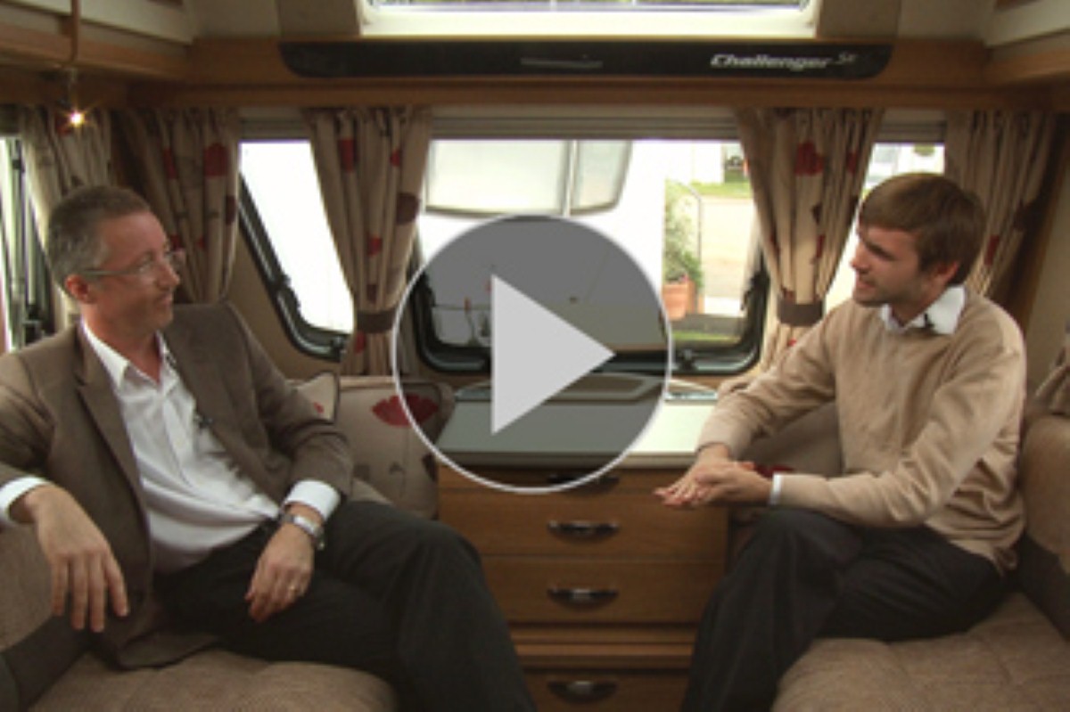 Chris Milburn (left) discusses the Swift Challenger SE