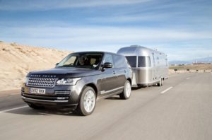 The new Range Rover, demonstrating its impressive tow capaity