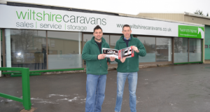 Best friends Mark Pearce and Jamie Hibbs outside their new dealership