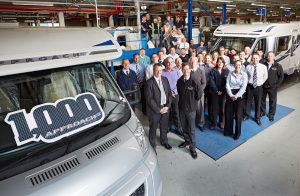The Bailey Approach SE motorhome has come off the production line for the 1,000th time
