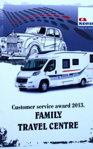 Adria handed out the award at its annual dealership event