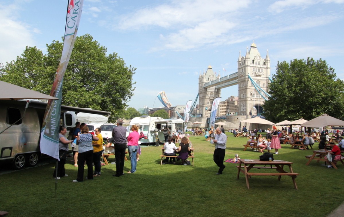 The Caravan Club's 'micro-festival' attracted many visitors on a glorious sunny day.
