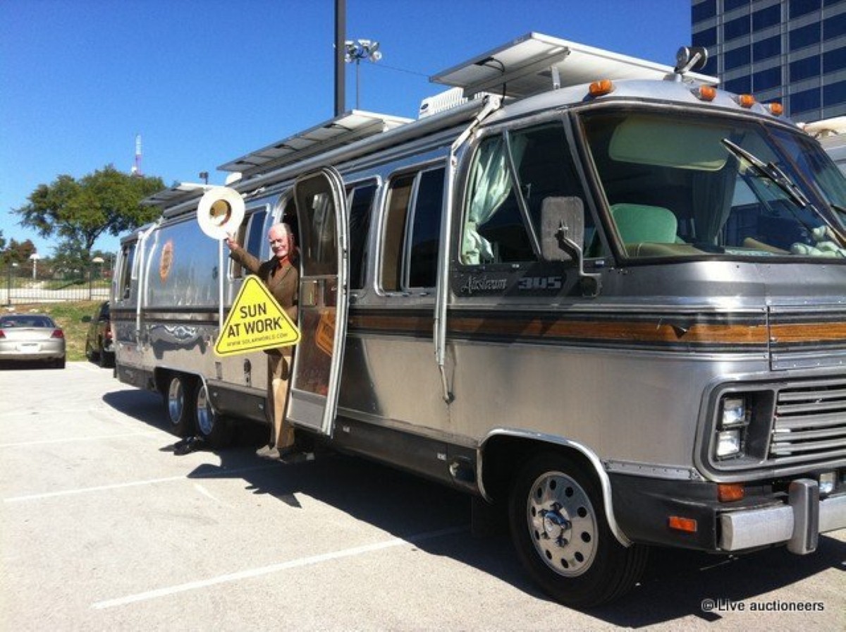 Larry Hagman used this 1984 Airstream motorhome (above) as a dressing room