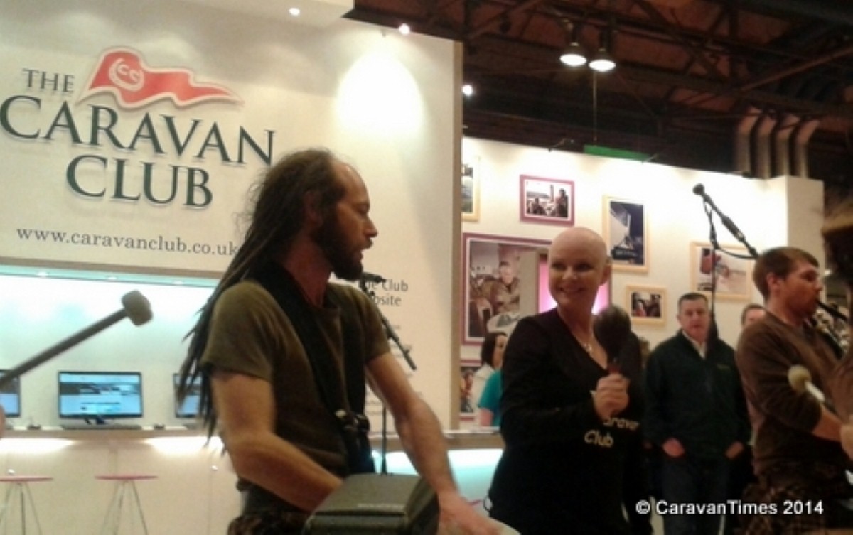 Gail played the maracas on the Caravan Club stand