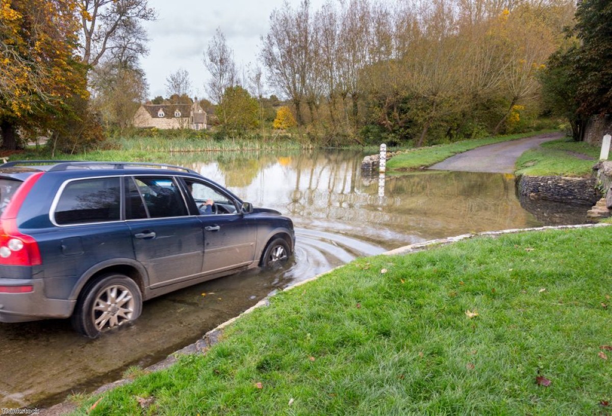 Two people were rescued from the floodwater near Winchcombe