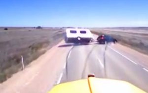This is what can happen if you overtake a lorry in a hurry