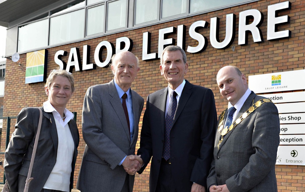 The Mayor of Shrewsbury, Councillor Jon Tandy (right) turned out for the presentation