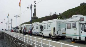 Aberystwyth promenade attracts many campervan and motorhome users