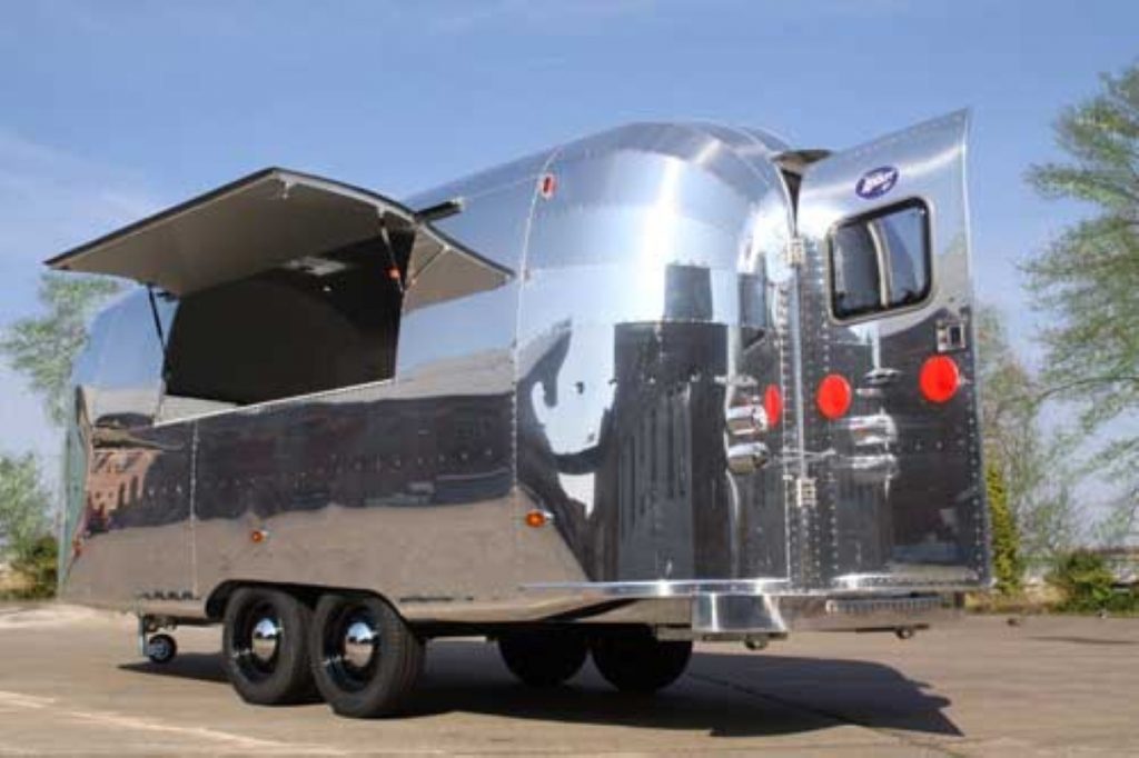 Retro Rocket caravans fitted on rooftop of Bristol guesthouse