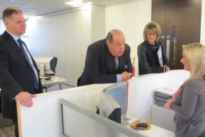 Nicholas Soames MP at The Caravan Club's HQ this afternoon, with Director General, Nick Lomas (left)