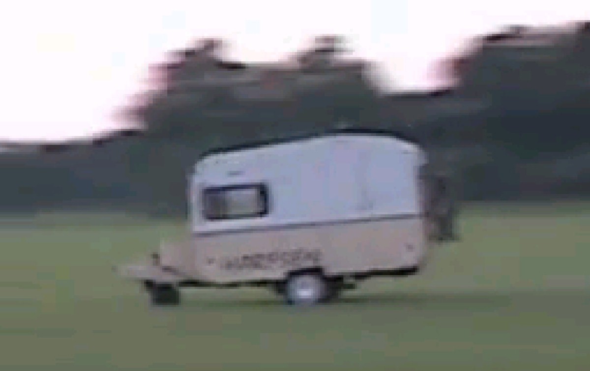 It's all a bit of a blur... We reckon this caravan is definitely breaking the speed limit