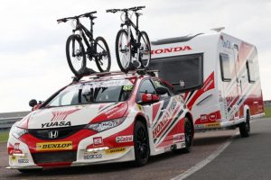 The car, the bikes and the Bailey of Bristol caravan