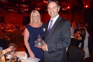 Hoping for triple success: Caravan Guard's Louise and Neil Menzies at last year's awards