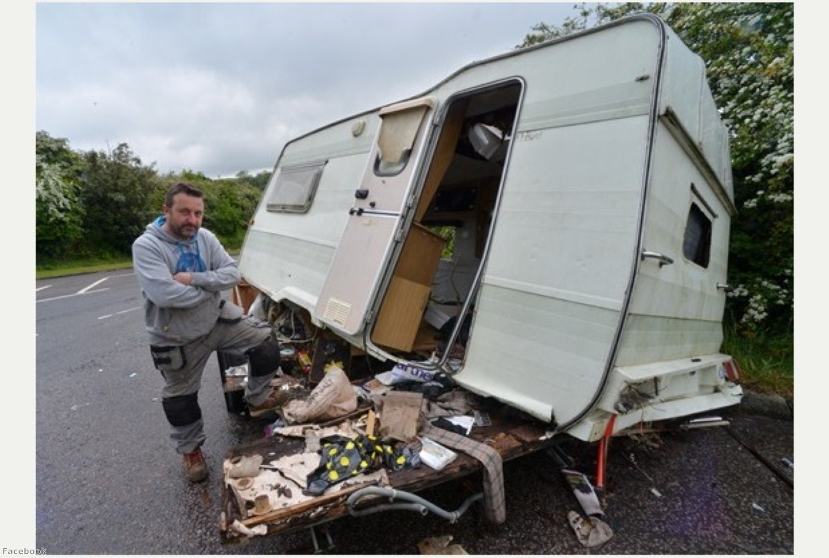 Paul Cooper bares the brunt of caravan dumping nightmare