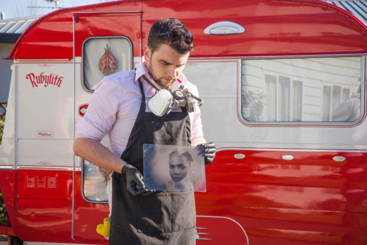 Alsop's customised caravan has enabled him to continue his passion for wet plate composition