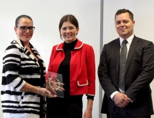 MP Michelle Donelan visited CRiS offices after they won the Best Application of Technology award