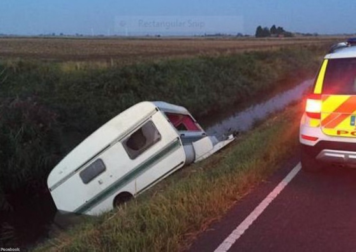 Police are urging anyone who know anything about the dumped caravan to speak up