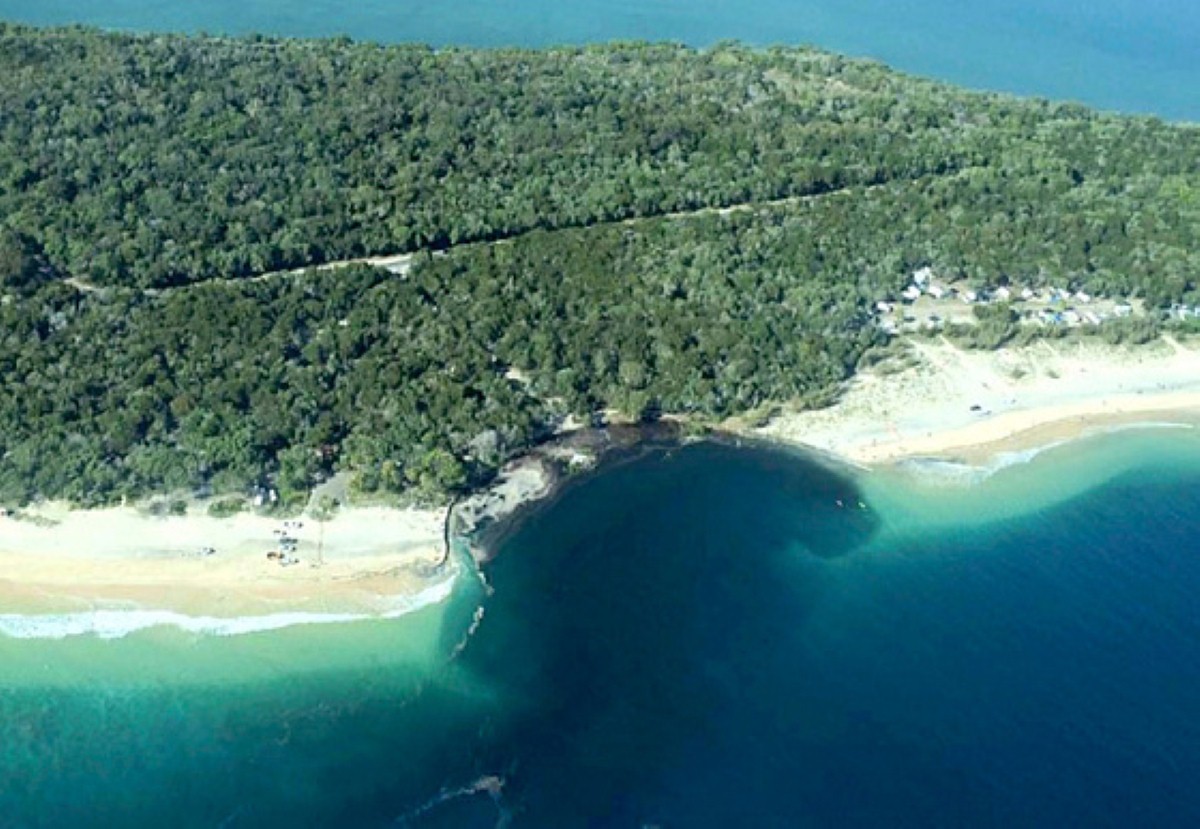 The sinkhole, estimated to be around the size of a football pitch, swallowed a caravan, car and truck