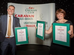 Martin Henderson and Jackie Shipley of Coachman accept their awards