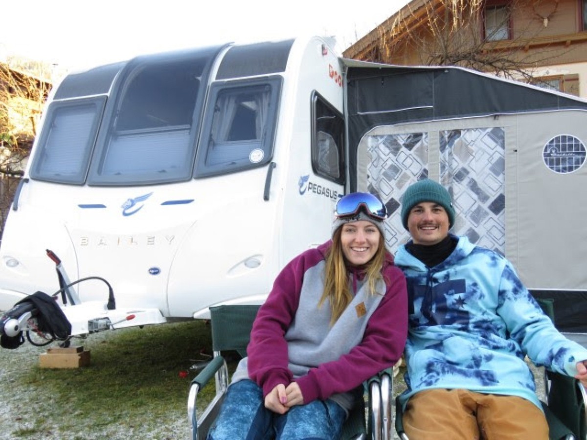 Simon Cudlip, 26, and blogger Faye Young, 22, certainly know who to make the most of the colder weather