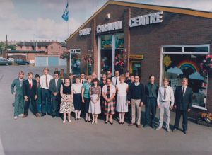 Salop Leisure (previously Salop Caravans) staff in the 1980s when based at Meole Brace